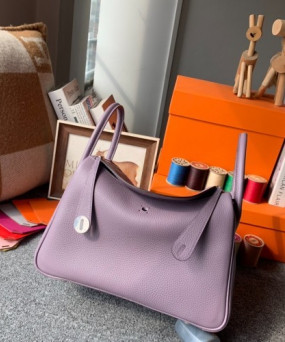 에르메스 린디백30 은장 퍼플 끌레망스 가죽